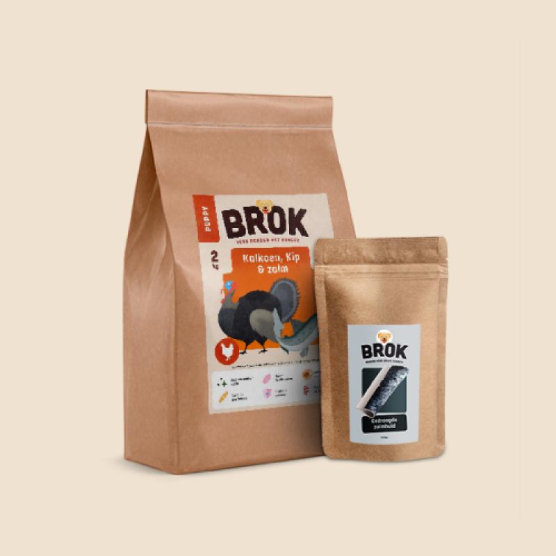Graanvrije puppybrok van BROK - Kip, Kalkoen & Zalm