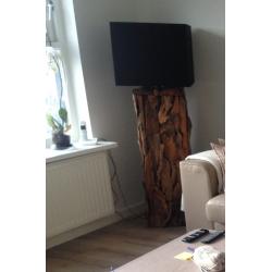 Houten staande lamp