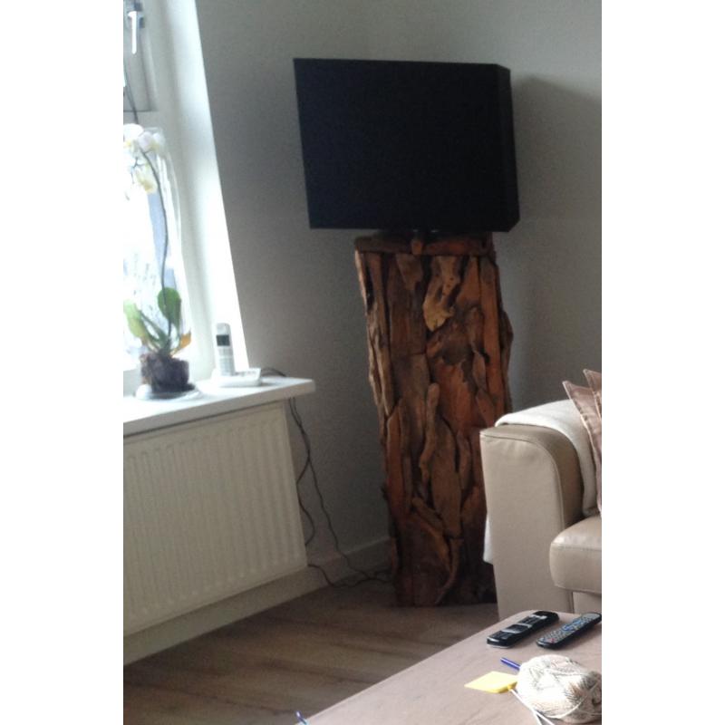 Houten staande lamp