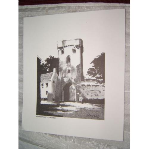 Tekening van Moerenpoort in Tongeren