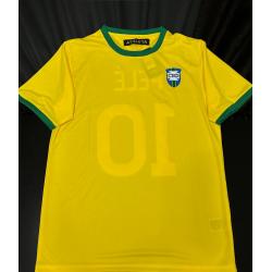 Pele Brazilië Hand gesigneerd geel / groen Jersey gesigneerd BAS COA