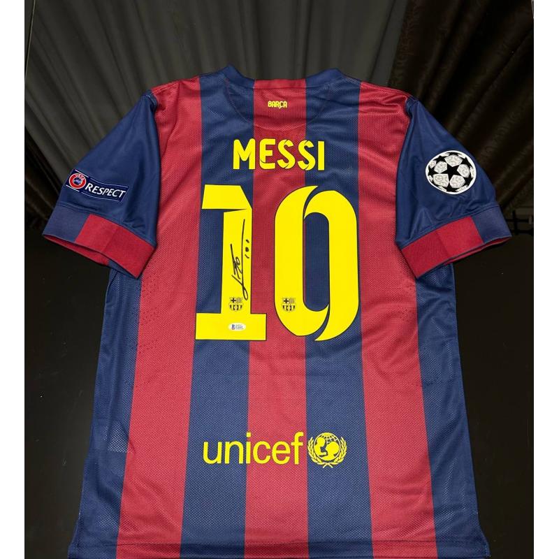 Lionel Messi Jersey Barcelona Handgesigneerd Beckett Authenticatie