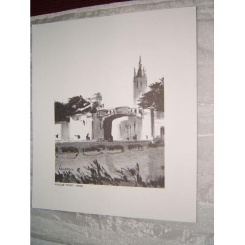 Tekening van Rijselse poort in Ieper