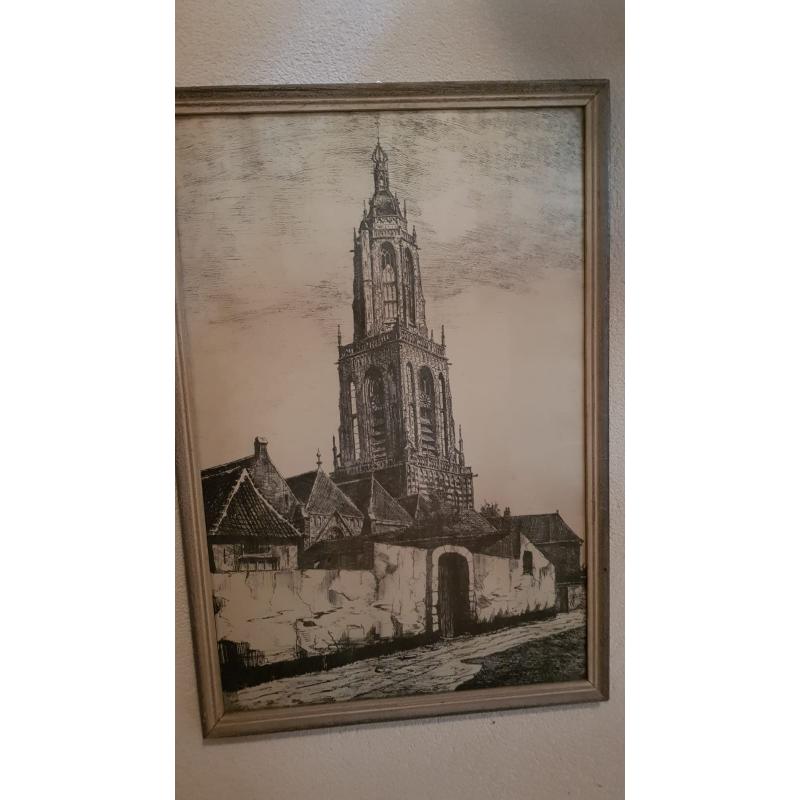 G J Dispo 1922 1973 Stadsgezicht Delft gracht en Oude Kerk