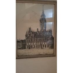 G J Dispo 1922 1973 Stadsgezicht Delft gracht en Oude Kerk
