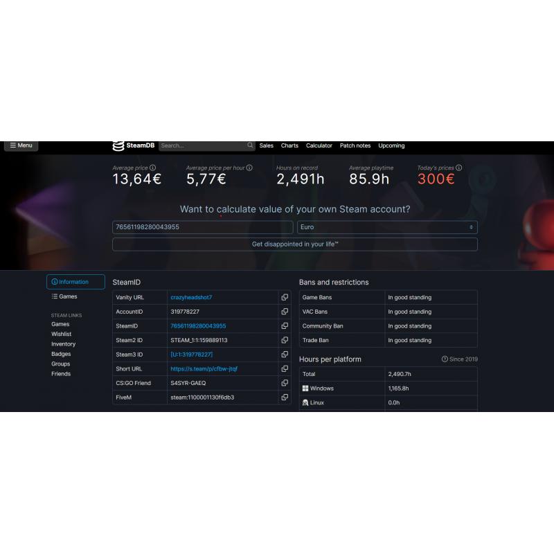 Steam account met veel games