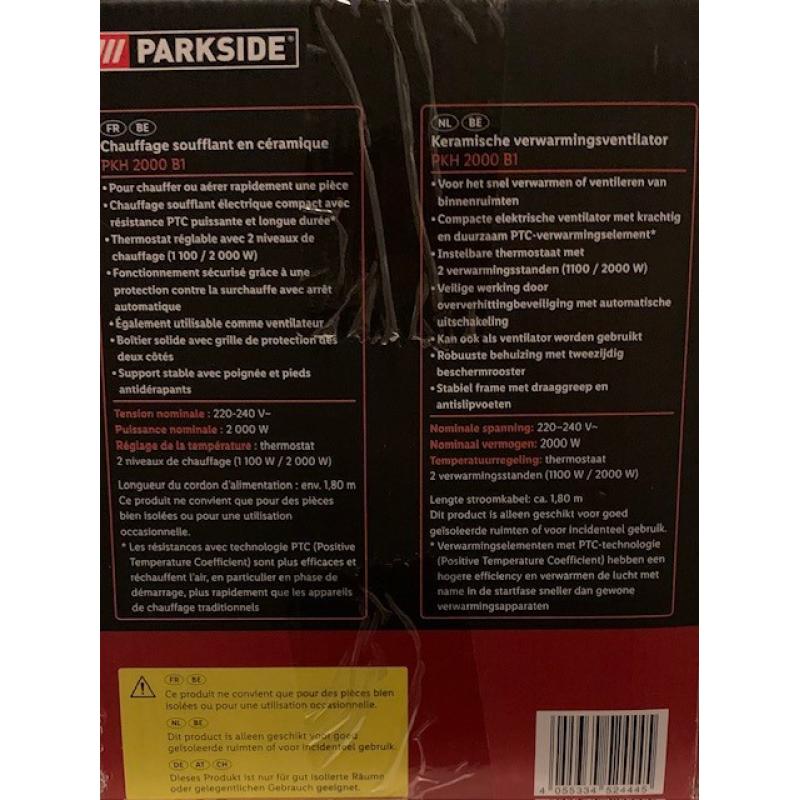 PARKSIDE Keramische verwarmingsventilator NIEUW!