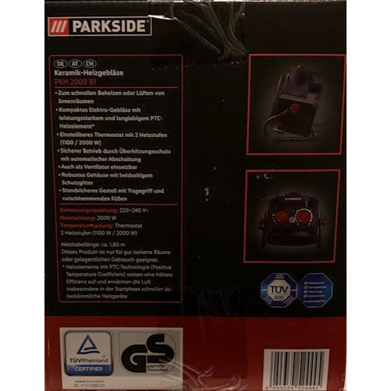PARKSIDE Keramische verwarmingsventilator NIEUW!