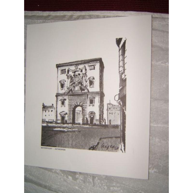 Tekening van Waterpoort in Antwerpen